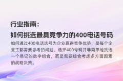 行业指南：如何挑选最具竞争力的400电话号码
