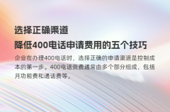 选择正确渠道，降低400电话申请费用的五个技巧